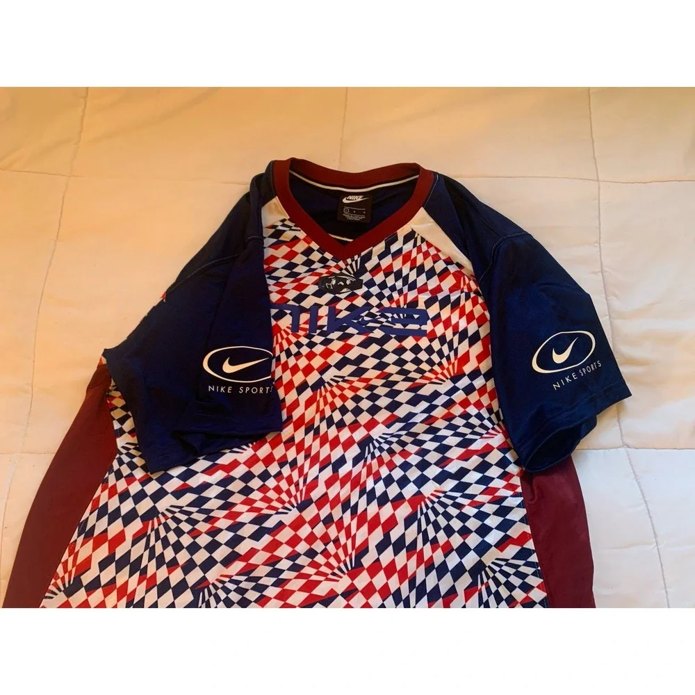 Nike‎ Sportswear Soccer Jersey Mini Dress Red White And Blue Womens Large